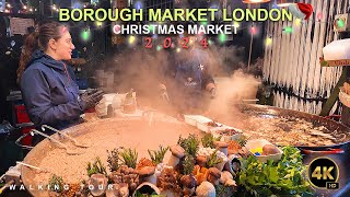 Londons Best Christmas Food Market 🎄✨ Borough Market  Walking Food Tour 4K [upl. by Hereld]