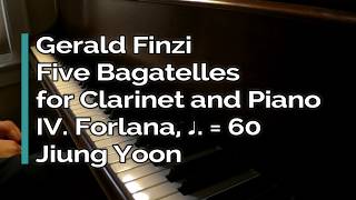 Piano Part  Finzi Five Bagatelles for Clarinet and Piano IV Forlana ♩60 [upl. by Adolphe]