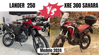 Nova XRE 300 SAHARA vs LANDER 250 Confira o preço consumo cores e potência [upl. by Avla]