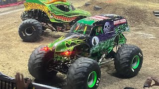 Monster jam Hidalgo Tx Grave Digger freestyle 2024 [upl. by Sitto]