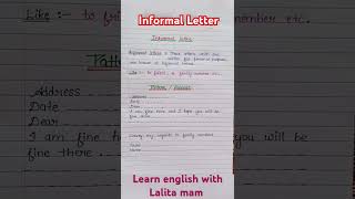 Format of quotInformal Letterquot  letter [upl. by Aminta]