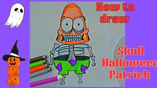 how to draw Halloween Patrick arthalloweenpatrickdraq [upl. by Thorstein]