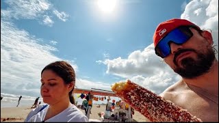 Comiendo elotes en la playa 🇲🇽 🏖️ 🌽 salió mal 😱😓😓playa trending mexico [upl. by Anjela]