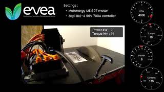 EVEA  Motenergy ME1507 amp Zapi BLE4 PW 96V 700A on test bench [upl. by Sefton]