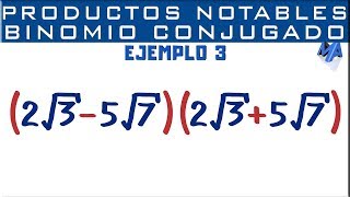 Productos Notables  Binomio Conjugado  Suma por diferencia  Ejemplo 3 [upl. by Darsie]