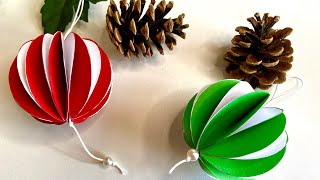 🫶🏻 How to make paper christmas ball  Christmas tree decoration easy diy [upl. by Zarger84]