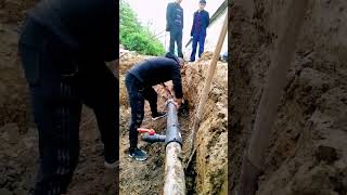 Repair process of leaking underground tap water PE pipe [upl. by Duj]