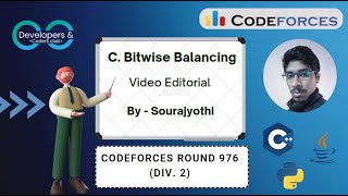 C Bitwise Balancing  Codeforces Round 976 Div 2  Codeforces  DCC NITA [upl. by Netsua]