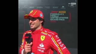 Carlos Sainz Post Race Interview  United States GP 2024 [upl. by Fabio20]