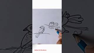 Birds Drawing Tricks from 96  Birds Drawing tricks bulbulartacademy drawing [upl. by Nnylyak]