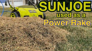 SunJoe Dethatcher and Scarifier Used As A Power Rake [upl. by Yornek]