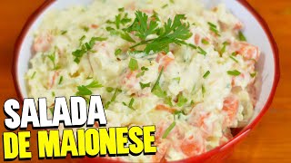 RECEITA DE SALADA DE MAIONESE COM BATATA E CENOURA  Maionese com legumes fácil [upl. by Shaner]