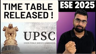 ESE 2025 Updated Time Table released [upl. by Eladroc]