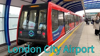 Walking through LONDON CITY AIRPORT train station  DLR  London Underground britishairways [upl. by Yeargain]