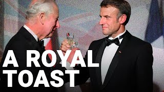 ‘Vive le Roi’ King and Macron toast to postBrexit ‘soft power’ [upl. by Meingolda]