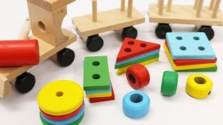 Wooden Stacking amp ShapeSorting Train Toy [upl. by Fortuna]