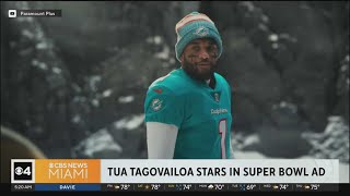 Dolphins Tua Tagovailoa stars in Super Bowl ad [upl. by Nerraf]