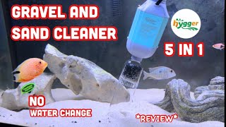 Clean Aquarium Substrate WITHOUT Water Change Hygger 5 in 1 Electric Gravel Cleaner Review [upl. by Chill]