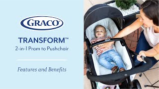 Graco Transform 2in1 Pramette to Pushchair  Cradles while cruising [upl. by Laurice]