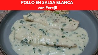 Pollo en salsa blanca con perejil RecetasdeLuzMa [upl. by Nivac]