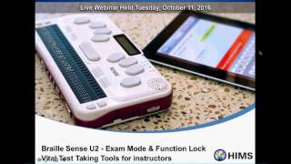 Webinar Exam Mode on the Braille Sense U2 [upl. by Elamaj]