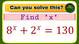 Nice Math Olympiad Exponential Problem  You Should Be Able To Solve This  How to Solve 8x2x130 [upl. by Elkin]