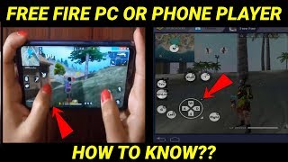 Free Fire PC Player or Mobile Phone Player  How To Know  Sooneeta [upl. by Bonney]