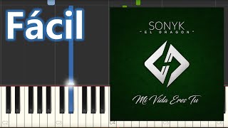 Mi vida eres tú  Sonyk el dragónPiano tutorialSynthesia [upl. by Nanreik]