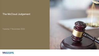 McCloud Judgement webinar  November 2023 [upl. by Novelia]