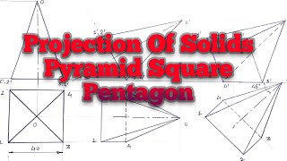 Projection of Solid  Pyramids ProjectionofsolidsEngineeringDrawingPyramid [upl. by Abagael]