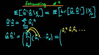 Estimating the error variance in matrix form  part 2 [upl. by Dnamron]