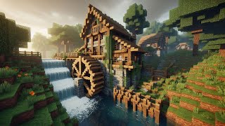 Minecraft MEDIEVAL WATERMILL Building Ideas  100 Different Desings [upl. by Orabelle]