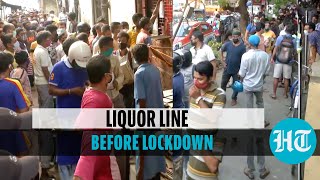 Watch Huge rush at liquor shops in Kolkata ahead of Bengal lockdown  Covid [upl. by Menashem]