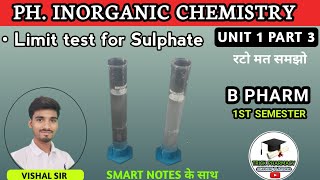 Limit test for Sulphate  Pharmaceutical inorganic chemistry  B pharmacy 1st semester [upl. by Lertnahs]