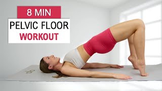 8 MIN PELVIC FLOOR WORKOUT  Strengthen your Pelvic Floor and Core with 16 different exercises [upl. by Tavish660]