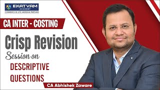 CA Inter Costing  Lec 19 Descriptive Questions  CA Abhishek Zaware [upl. by Alphonso]