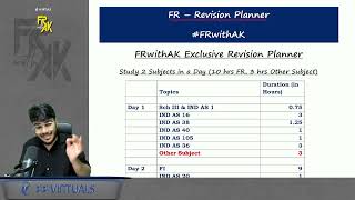 Revise Full FR in 8 Days  FR Revision Planner for 1st amp 2nd Revision  CA Aakash Kandoi [upl. by Naxor88]