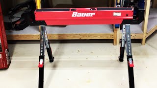 The Best Portable Steel SawHorse On The Market  Harbor Freight Bauer Heavy Duty SawHorse Review [upl. by Assirehc]