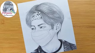 Easy way to draw BTS Kpop  How to draw BTS Kpop for beginners  Pencil sketch  Drawing Tutorial [upl. by Elocaj]