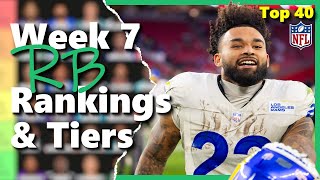 Week 7  Running Backs Rankings amp Tiers Top 40 Fantasy Football [upl. by Lusa]