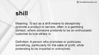 shill Meaning [upl. by Boehike105]