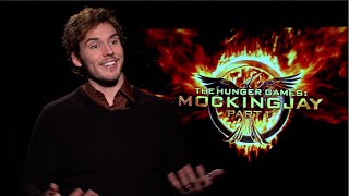 MOCKINGJAY PART 1 interview with Sam Claflin  Finnick [upl. by Yrogreg]