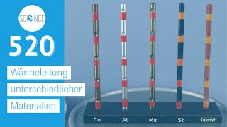 Wärmeleitung unterschiedlicher Materialien  Experiment [upl. by Vorster]