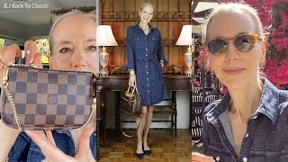 Vlog SLGs in my Louis Vuitton Trouville Denim Shirtdress OOTD Lunch Campiello Naples FLTimeless [upl. by Koralie]