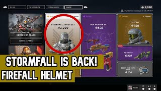 HALO INFINITE ITEM SHOP  STORMFALL IS BACK  FIREFALL HELMET [upl. by Ahseenyt]