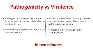 Pathogenicity vs Virulence  Differences between Pathogenicity and virulence [upl. by Pendergast]