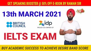 13th March 2021 Ielts Exam Imp Update  Imp Video For Ielts Exam 13th March 2021 IDPBC [upl. by Einnal]