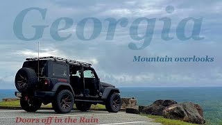 Mountain Top overlooks FDR state park Middle Georgia Doors off in the rain Jeep Adventure [upl. by Boycie159]