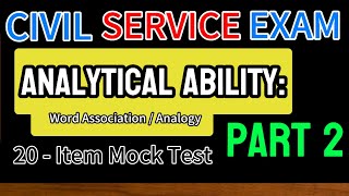 2024 CIVIL SERVICE EXAM l Analytical Ability Word Association Mock Test Part 2 [upl. by Norvun560]