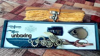 Feather Quill Pen With Ink Set 💥 Vintage Handcrafted Diary Unboxing 2024 🔥 [upl. by Stahl764]